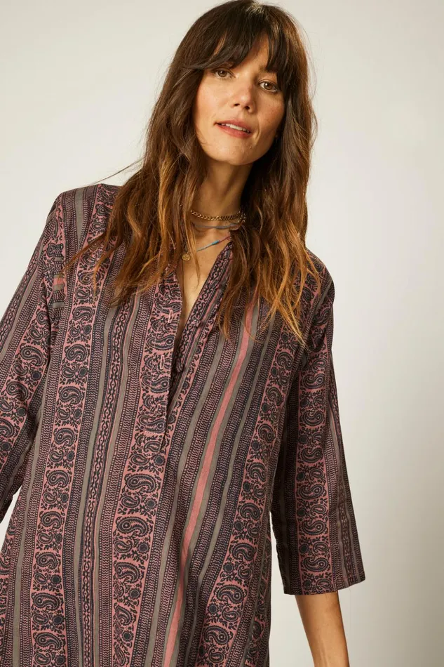 Isobel Dress Paisley Stripe Heather Women Natalie Martin Coverups