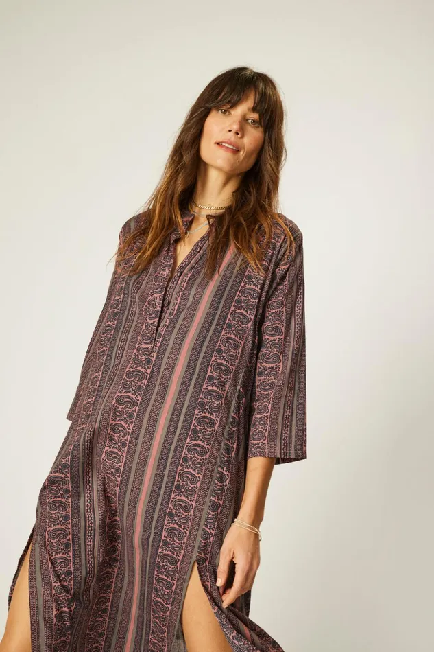 Isobel Dress Paisley Stripe Heather Women Natalie Martin Coverups