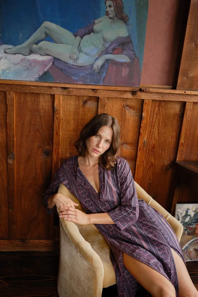 Isobel Dress Paisley Stripe Heather Women Natalie Martin Dresses