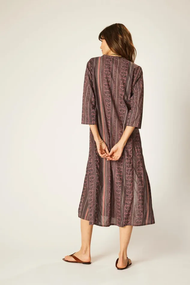 Isobel Dress Paisley Stripe Heather Women Natalie Martin Dresses