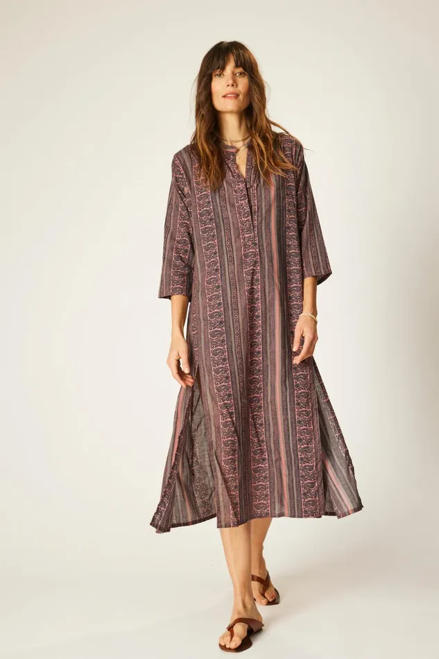 Isobel Dress Paisley Stripe Heather Women Natalie Martin Dresses