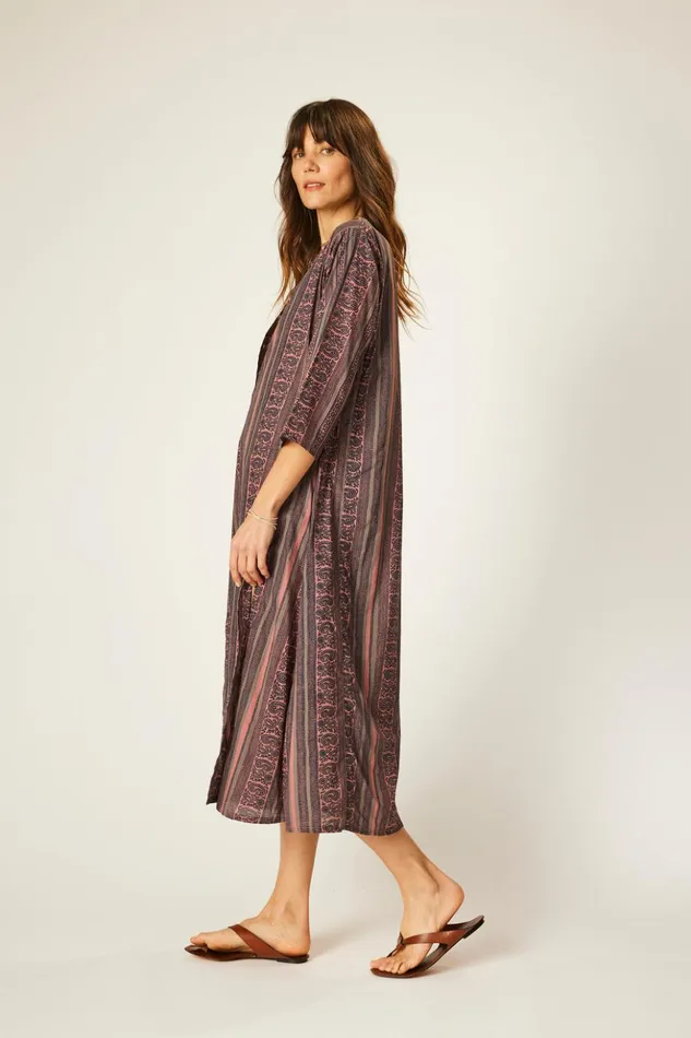 Isobel Dress Paisley Stripe Heather Women Natalie Martin Dresses