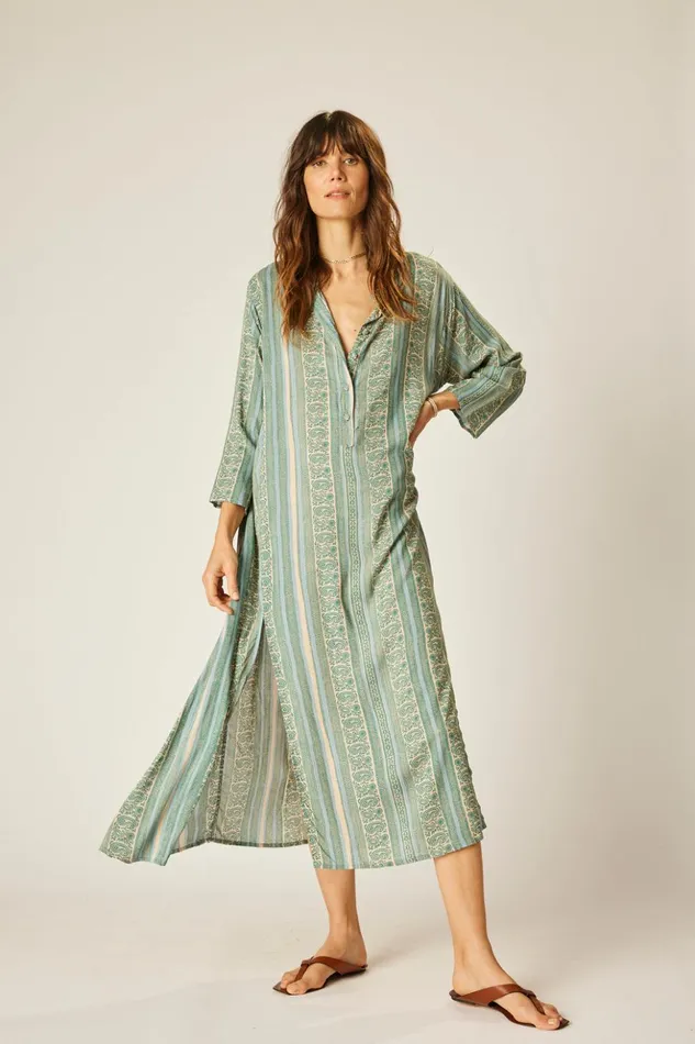 Isobel Dress Paisley Stripe Pool Women Natalie Martin Coverups