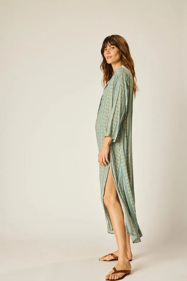 Isobel Dress Paisley Stripe Pool Women Natalie Martin Coverups