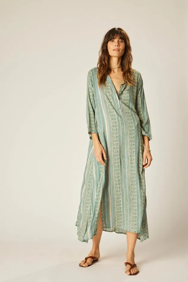 Isobel Dress Paisley Stripe Pool Women Natalie Martin Coverups