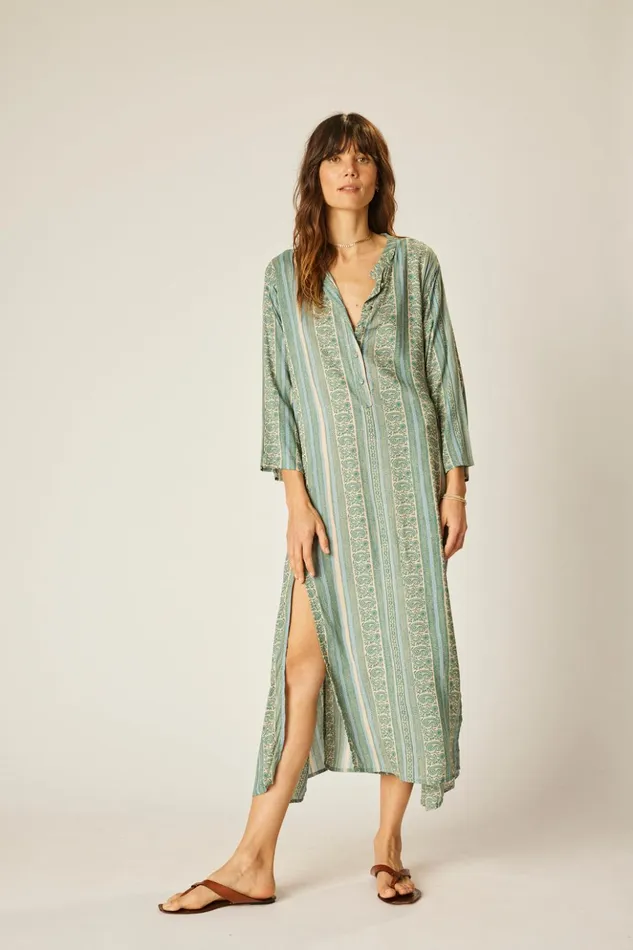 Isobel Dress Paisley Stripe Pool Women Natalie Martin Coverups