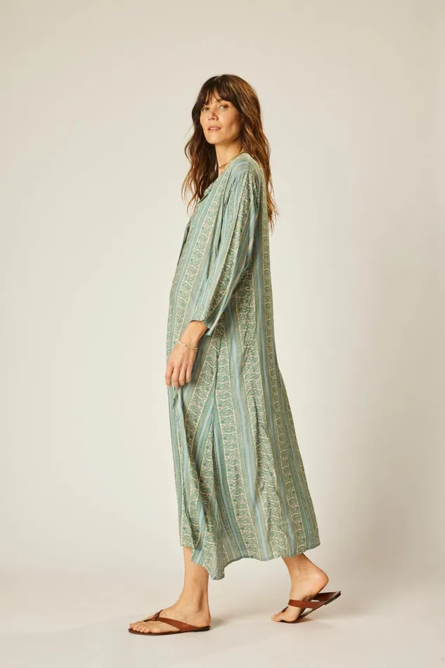 Isobel Dress Paisley Stripe Pool Women Natalie Martin Dresses