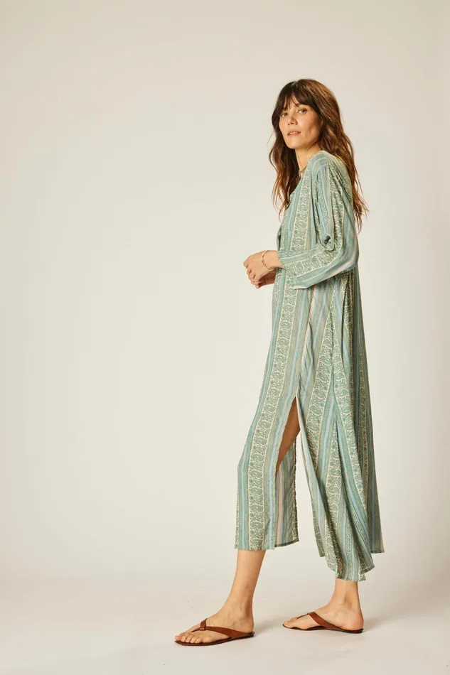 Isobel Dress Paisley Stripe Pool Women Natalie Martin Dresses