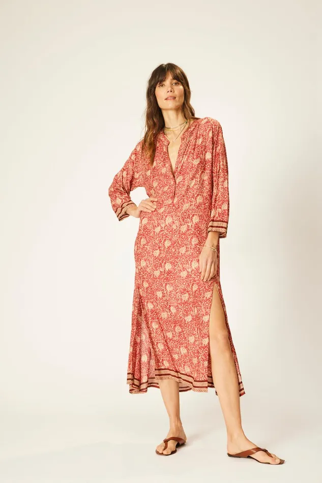 Isobel Dress Water Lily Terracotta Women Natalie Martin Dresses