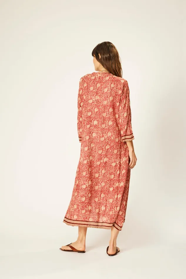Isobel Dress Water Lily Terracotta Women Natalie Martin Dresses
