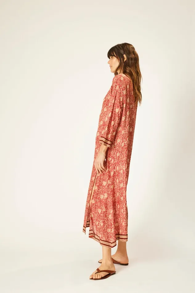 Isobel Dress Water Lily Terracotta Women Natalie Martin Dresses