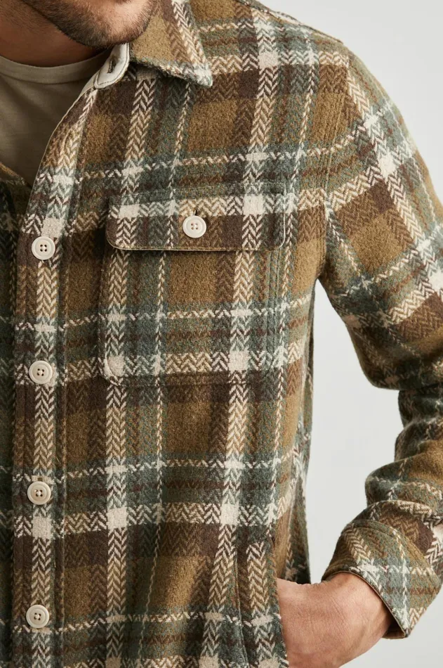 Jackets and Coats Men Rails Berkshire Shirt Jacket Dutch Sage Birch
