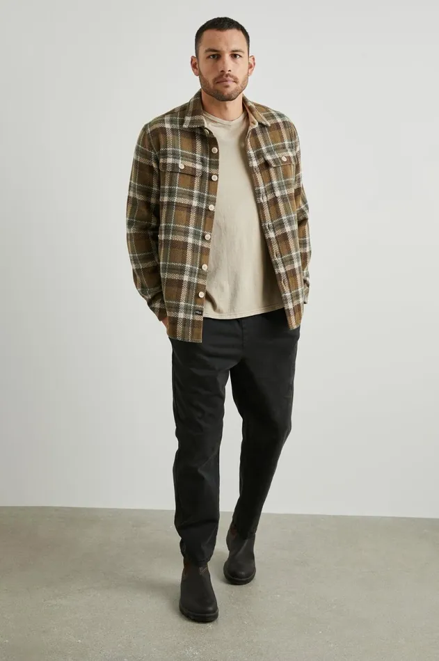 Jackets and Coats Men Rails Berkshire Shirt Jacket Dutch Sage Birch