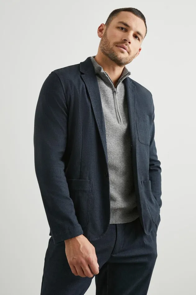 Jackets and Coats Men Rails Idris Blazer Dark Navy