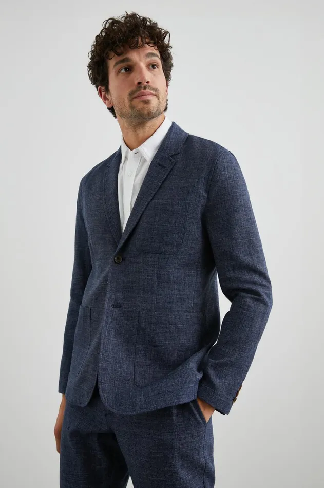 Jackets and Coats Men Rails Idris Blazer Navy Melange