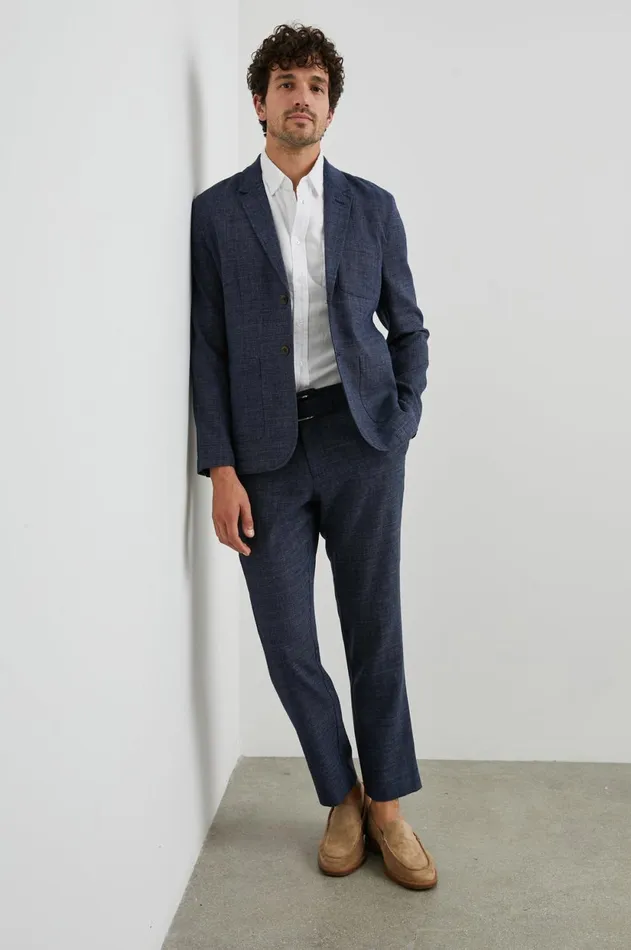 Jackets and Coats Men Rails Idris Blazer Navy Melange