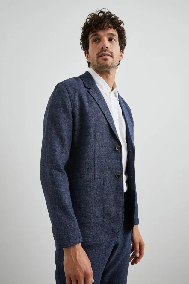 Jackets and Coats Men Rails Idris Blazer Navy Melange