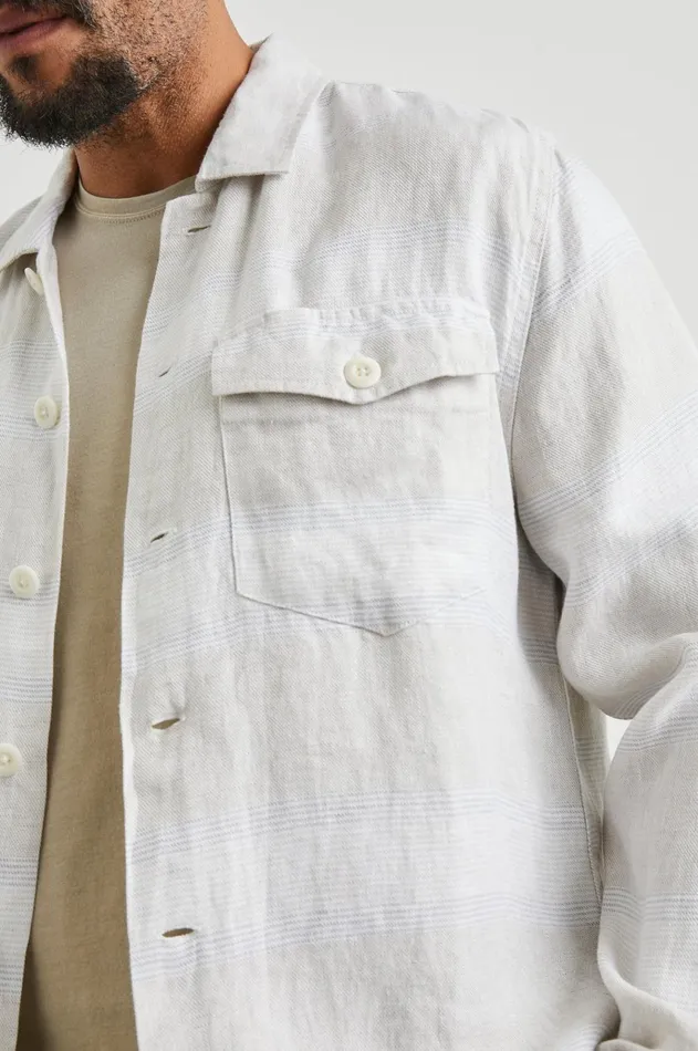 Jackets and Coats Men Rails Kerouac Shirt Jacket Wicker Graphite Stripe