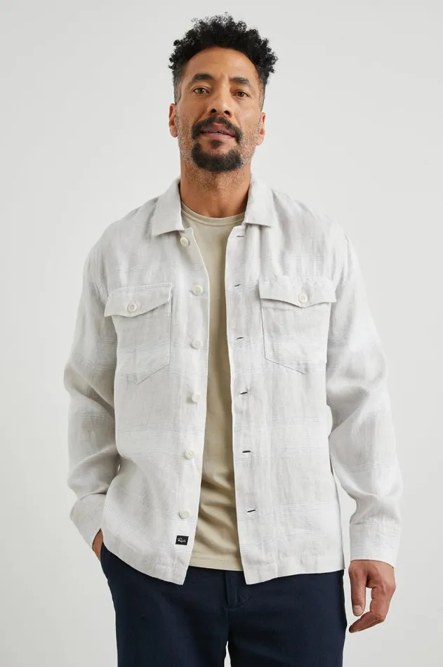 Jackets and Coats Men Rails Kerouac Shirt Jacket Wicker Graphite Stripe