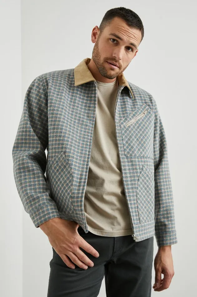 Jackets and Coats Men Rails Ketter Jacket Rust Shimmer Wheat