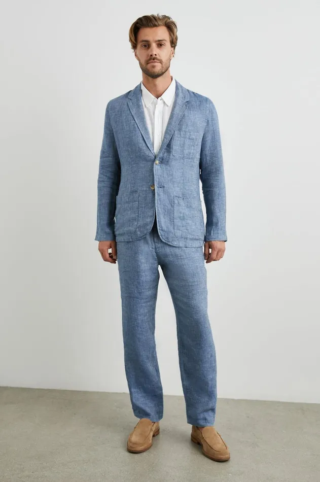 Jackets and Coats Men Rails Sorrento Blazer Blue Mirage