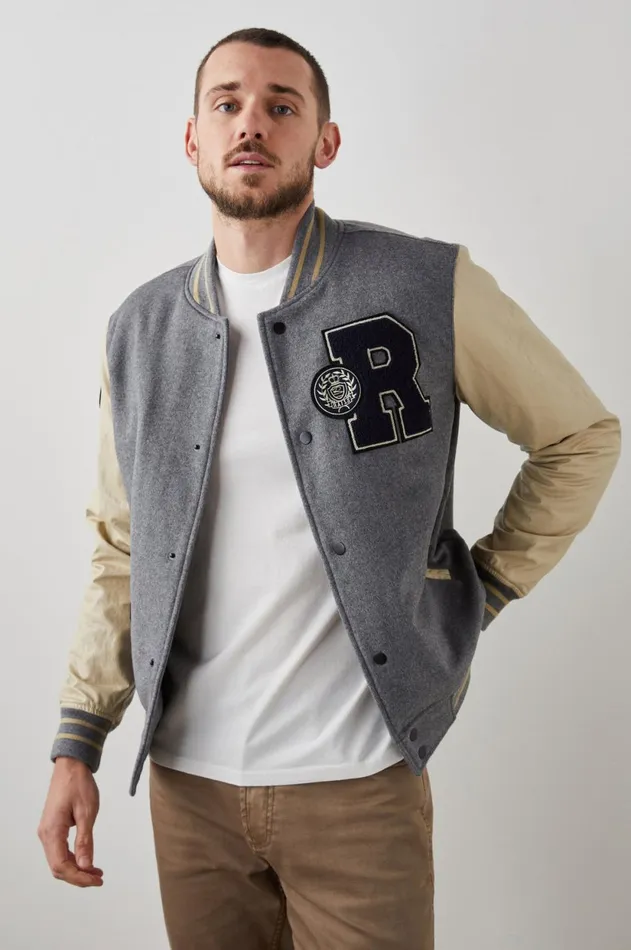 Jackets and Coats Men Rails Stanley Jacket Heather Grey Dune
