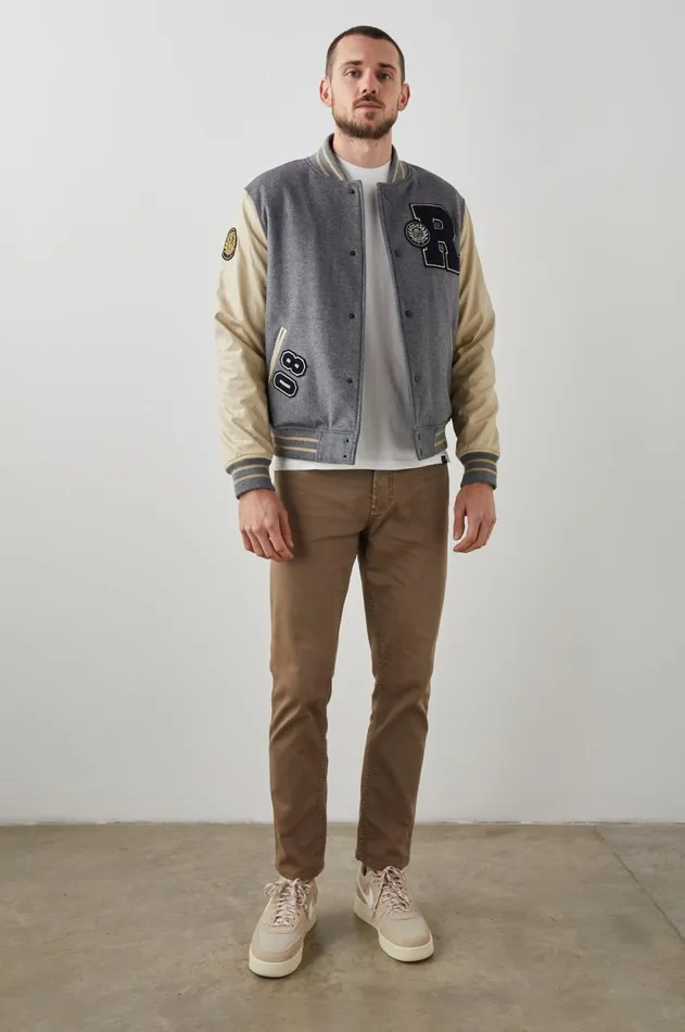 Jackets and Coats Men Rails Stanley Jacket Heather Grey Dune