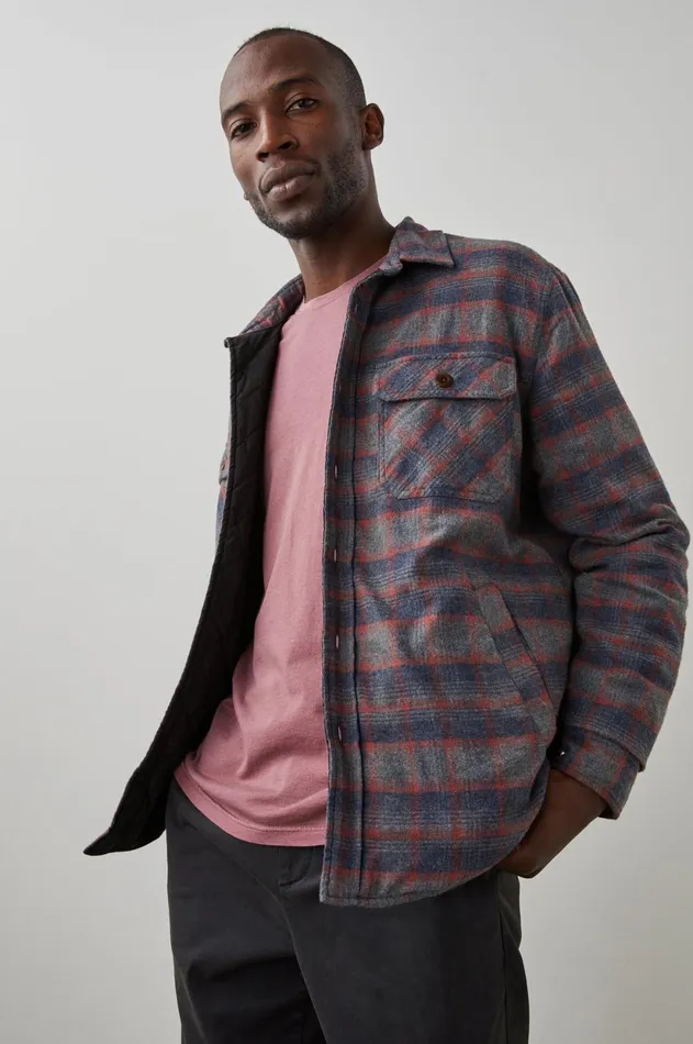 Jackets and Coats Men Rails Worthing Jacket Midnight Harvest Heather