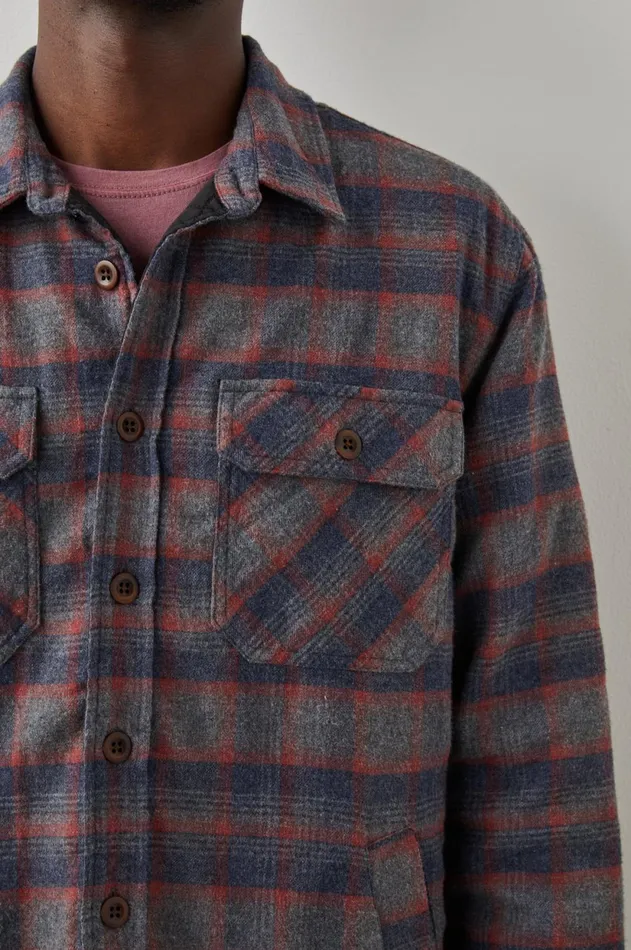 Jackets and Coats Men Rails Worthing Jacket Midnight Harvest Heather