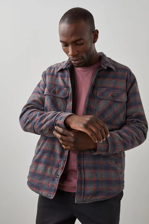Jackets and Coats Men Rails Worthing Jacket Midnight Harvest Heather