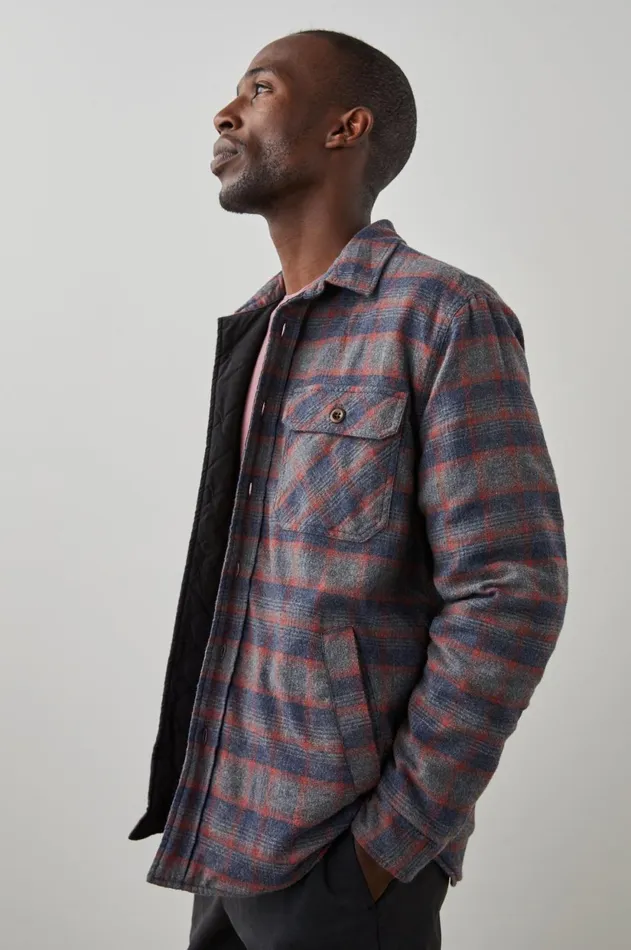 Jackets and Coats Men Rails Worthing Jacket Midnight Harvest Heather