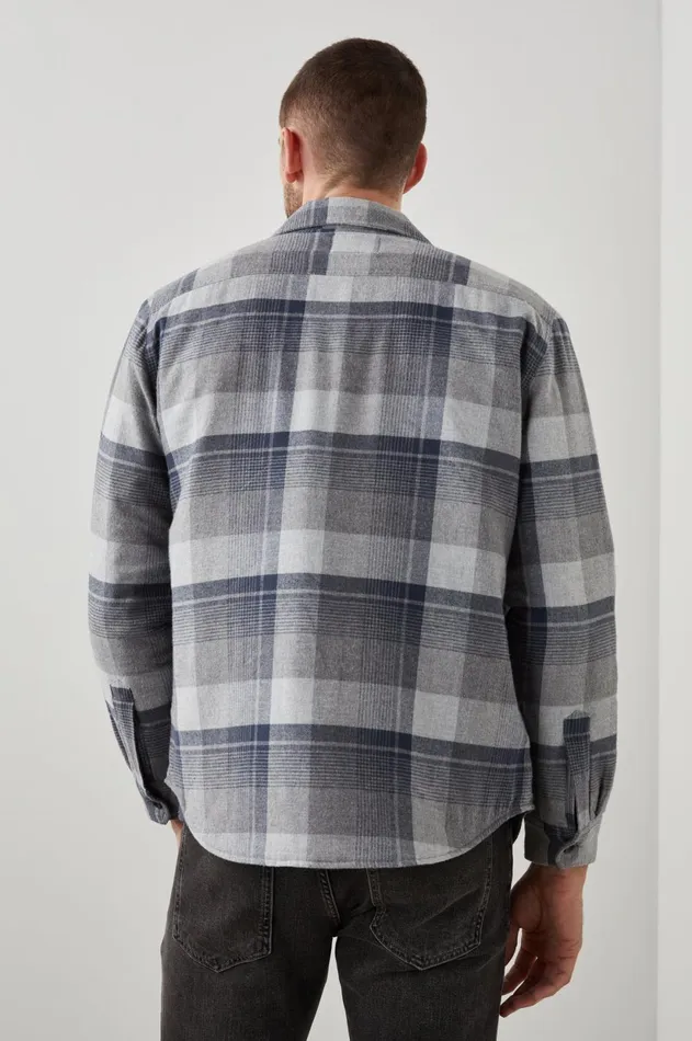 Jackets and Coats Men Rails Worthing Jacket Slate Mist Heather