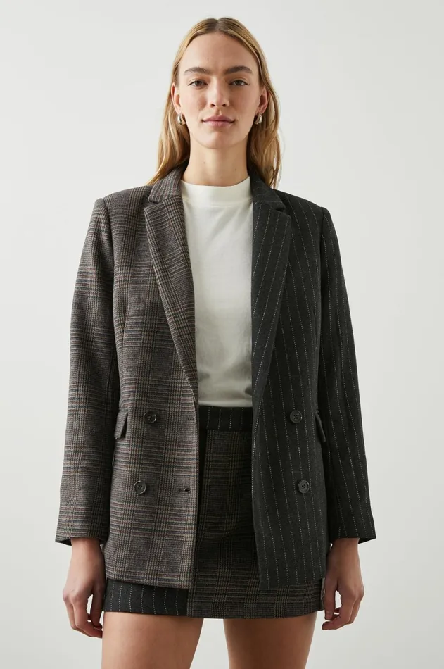 Jackets and Coats Women Rails Cody Blazer Pinstripe Plaid Mix