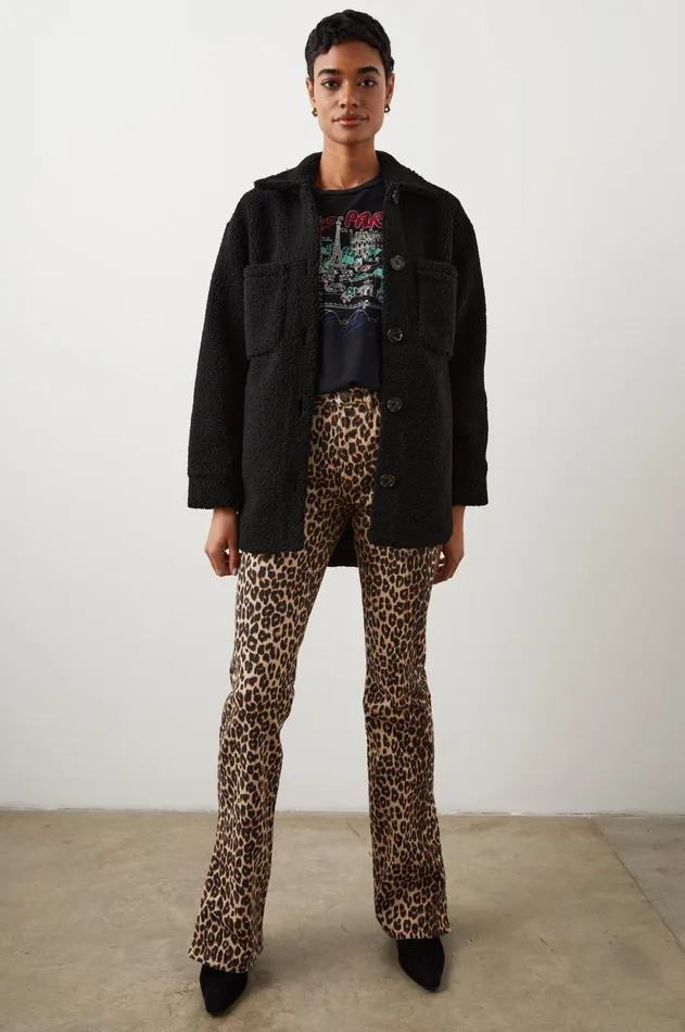 Jackets and Coats Women Rails Connie Shirt Jacket Black Teddy