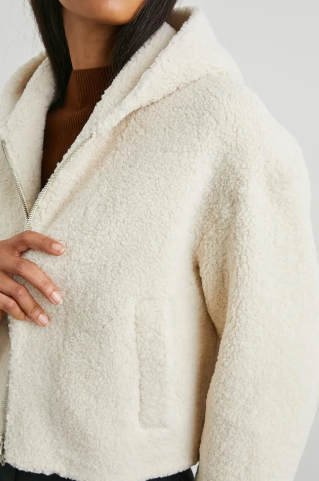 Jackets and Coats Women Rails Fabi Jacket Ivory Teddy