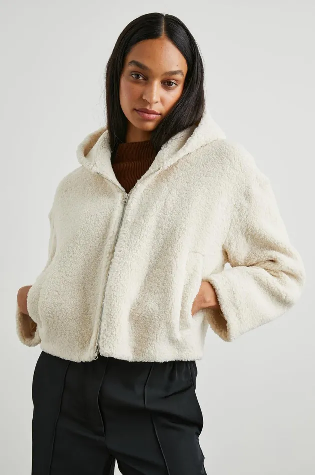 Jackets and Coats Women Rails Fabi Jacket Ivory Teddy