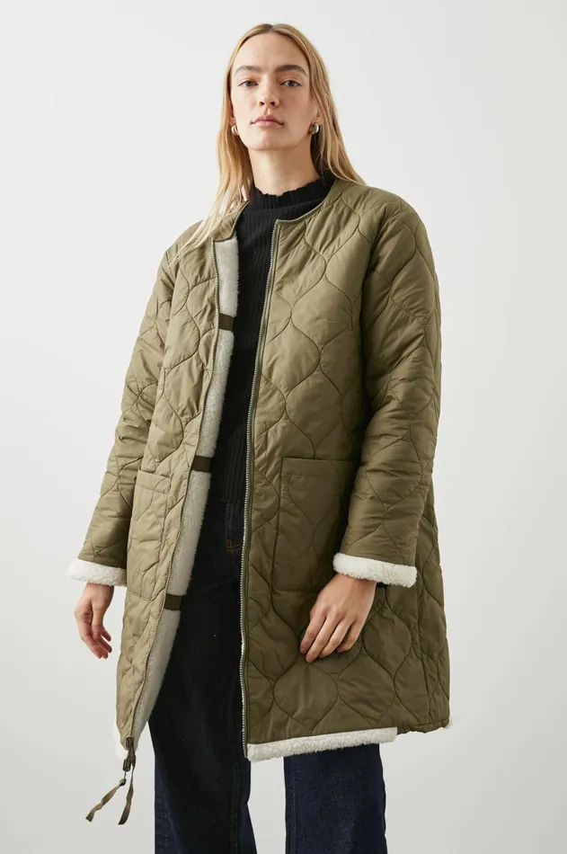 Jackets and Coats Women Rails Granger Jacket Ivory Olive Mix