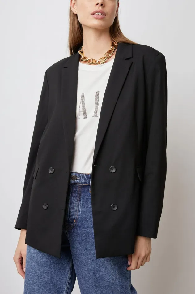 Jackets and Coats Women Rails Jac Blazer Black Twill