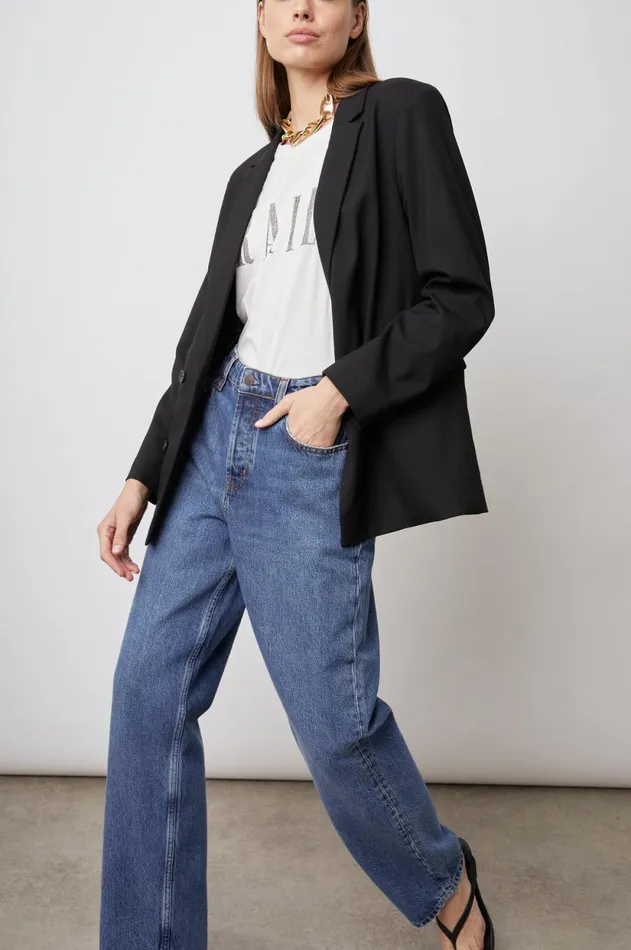 Jackets and Coats Women Rails Jac Blazer Black Twill