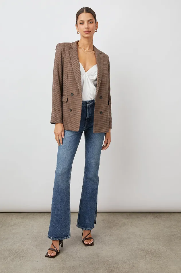 Jackets and Coats Women Rails Jac Blazer Camel Houndstooth