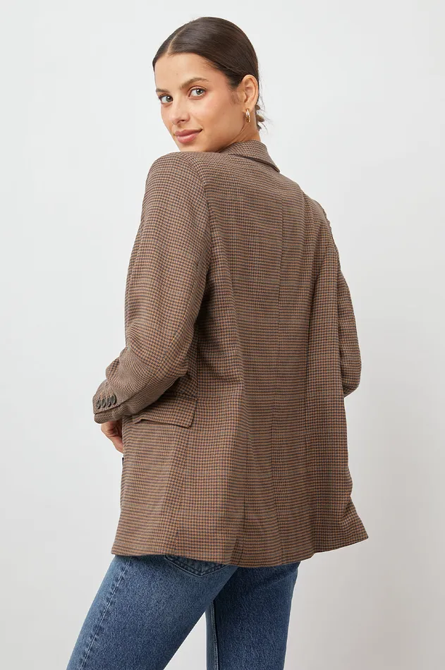 Jackets and Coats Women Rails Jac Blazer Camel Houndstooth