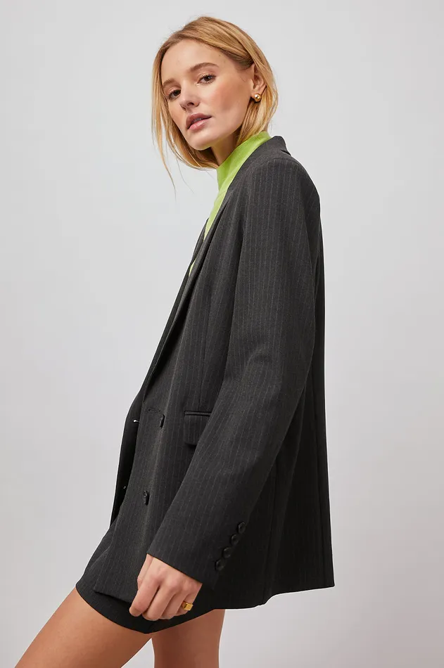 Jackets and Coats Women Rails Jac Blazer Charcoal Pinstripe