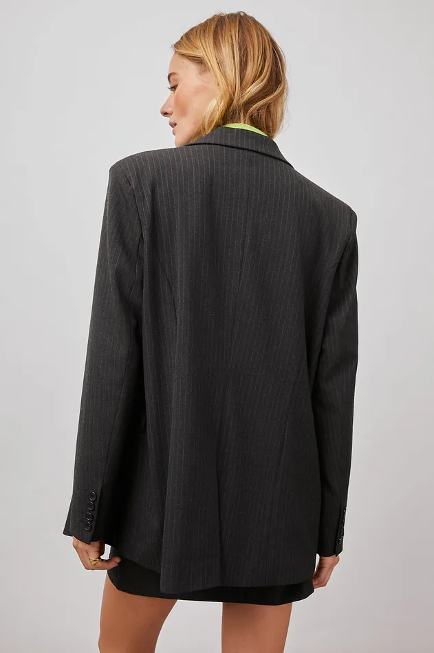 Jackets and Coats Women Rails Jac Blazer Charcoal Pinstripe