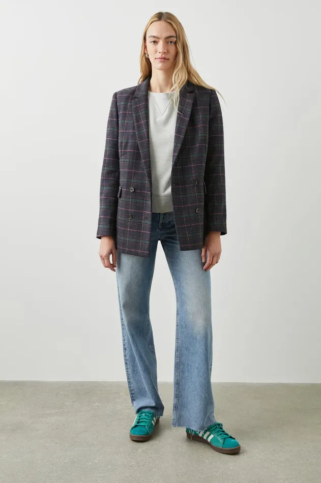 Jackets and Coats Women Rails Jac Blazer Graphite Chambray Pink
