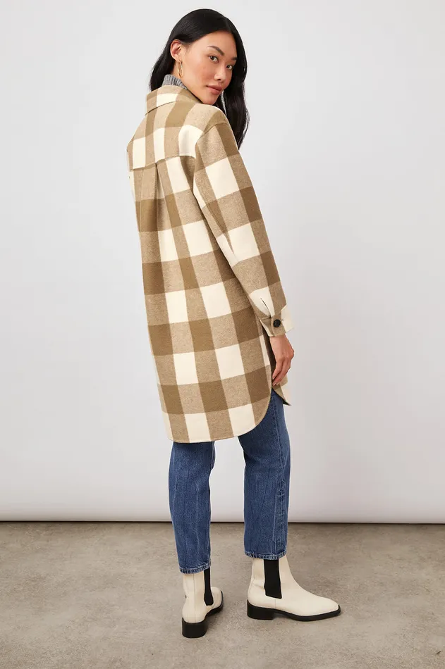 Jackets and Coats Women Rails Jaro Coat Ivory Camel Buffalo Check