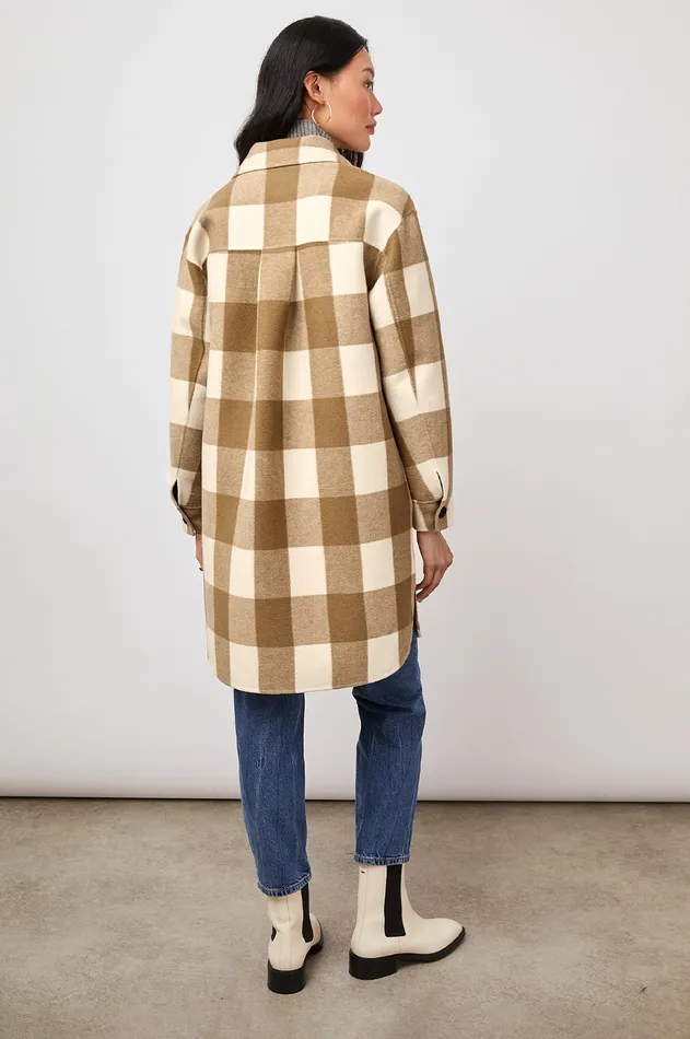 Jackets and Coats Women Rails Jaro Coat Ivory Camel Buffalo Check