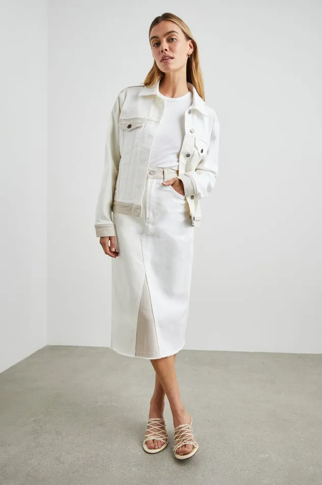 Jackets and Coats Women Rails Mulholland Jacket Ecru Patchwork