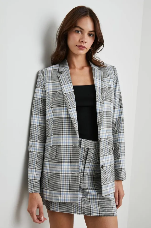 Jackets and Coats Women Rails Stanton Blazer Cocoa Sky Check