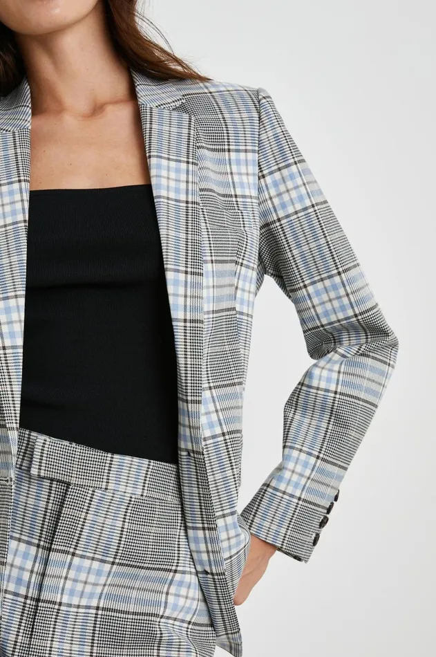 Jackets and Coats Women Rails Stanton Blazer Cocoa Sky Check
