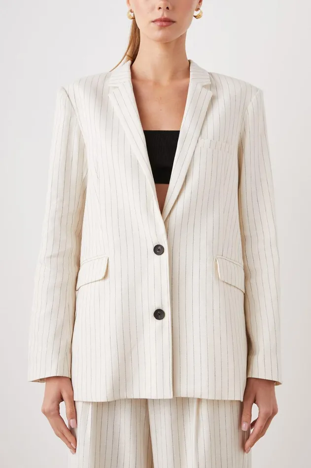 Jackets and Coats Women Rails Stanton Blazer Ivory Pinstripe